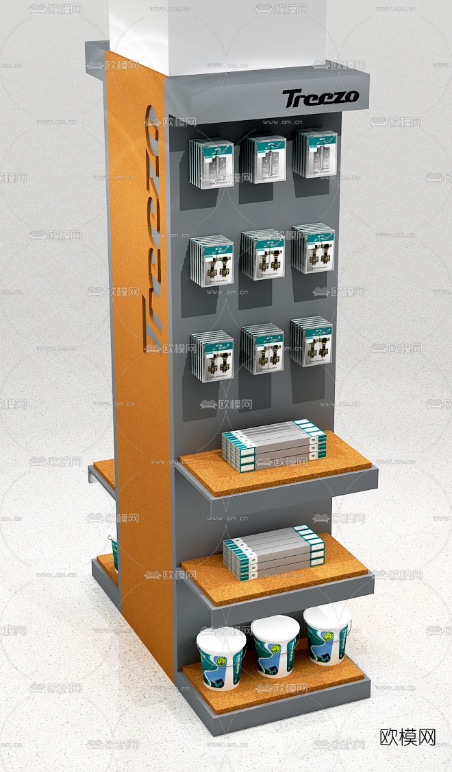 现代收银台商品展示架3d模型