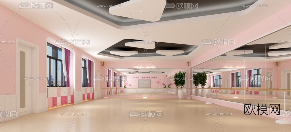 现代舞蹈教室3d模型下载(渲染图2)