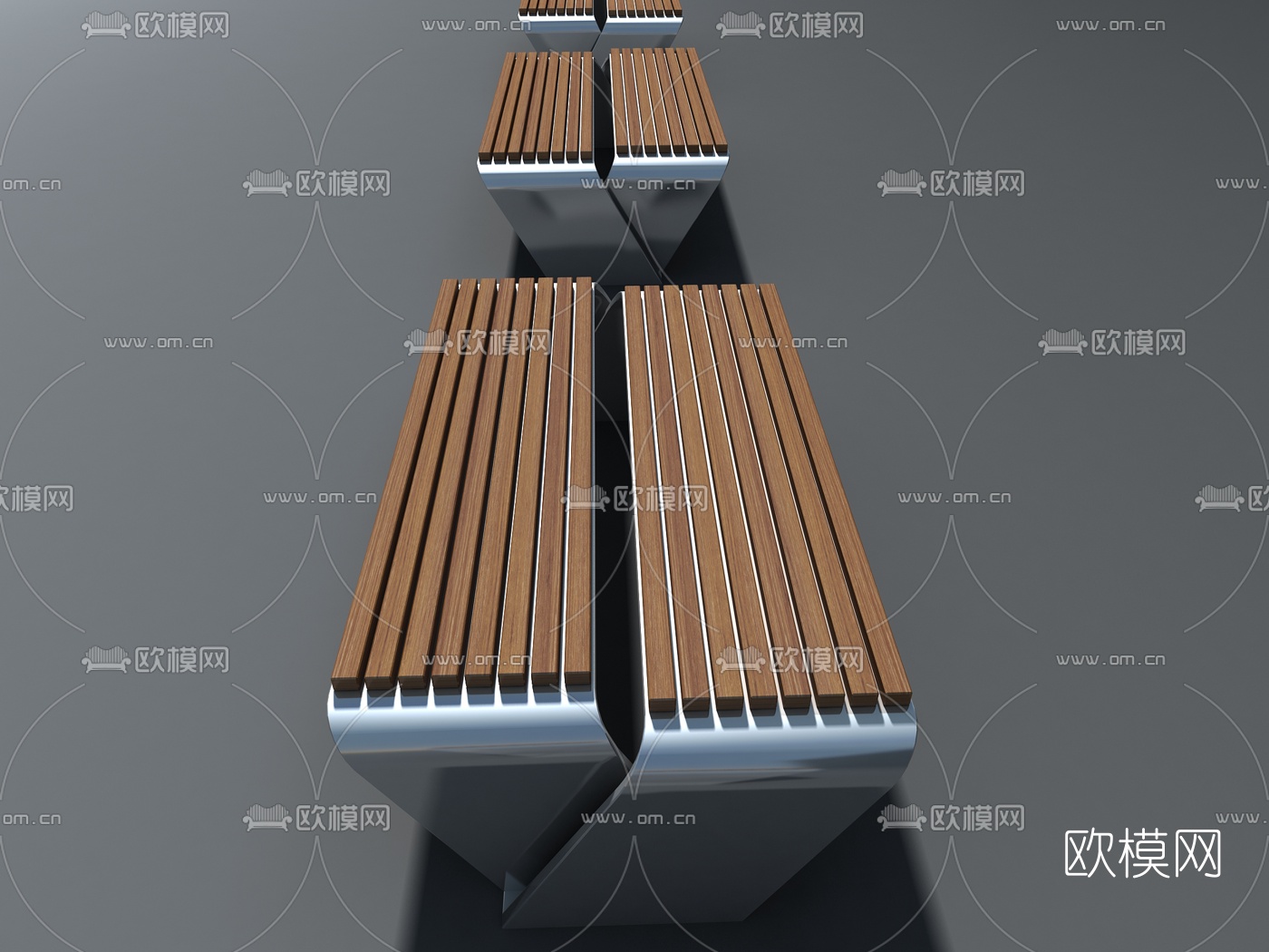 现代公用椅公园椅3d模型