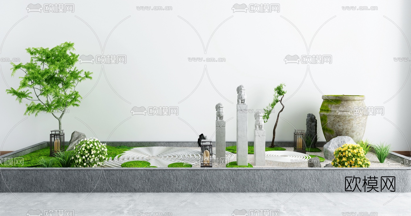 现代园林景观小品3d模型