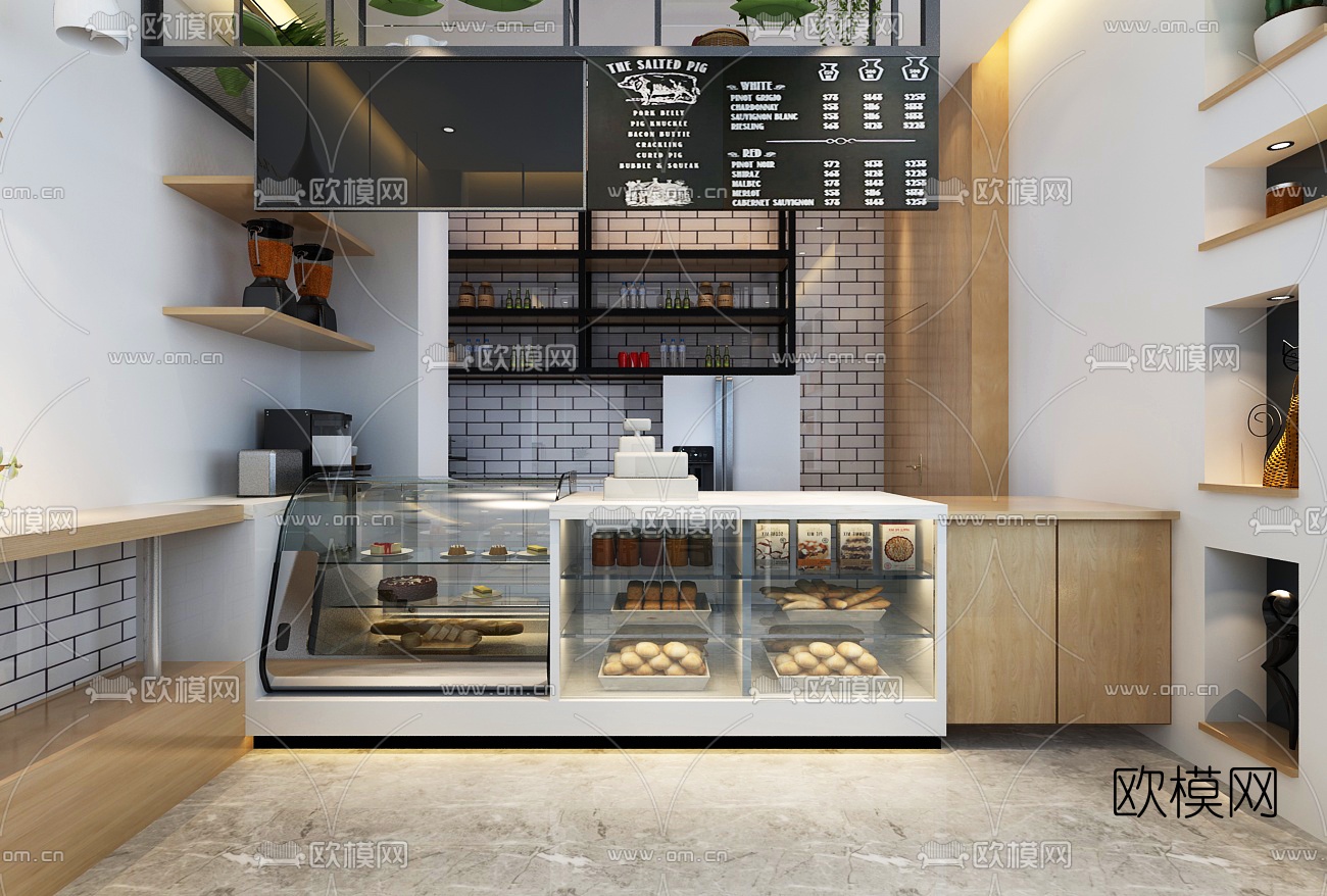 北欧奶茶店3D模型下载（渲染图1）