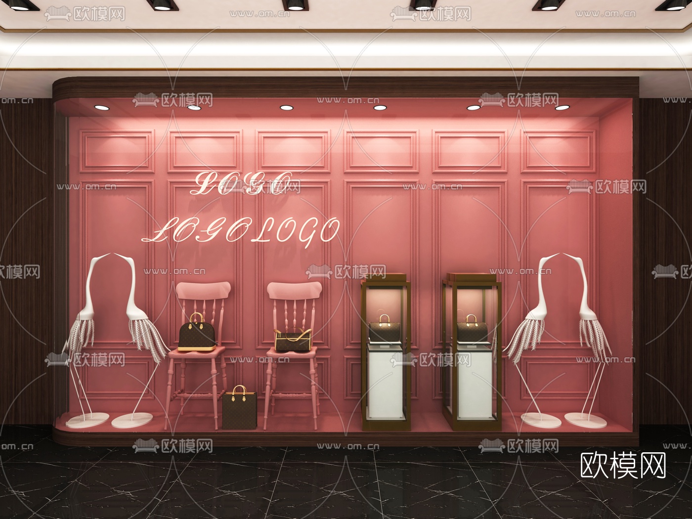 现代橱窗3d模型下载