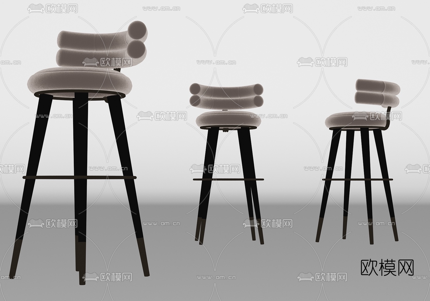 现代轻奢休闲吧椅su模型下载（渲染图2）