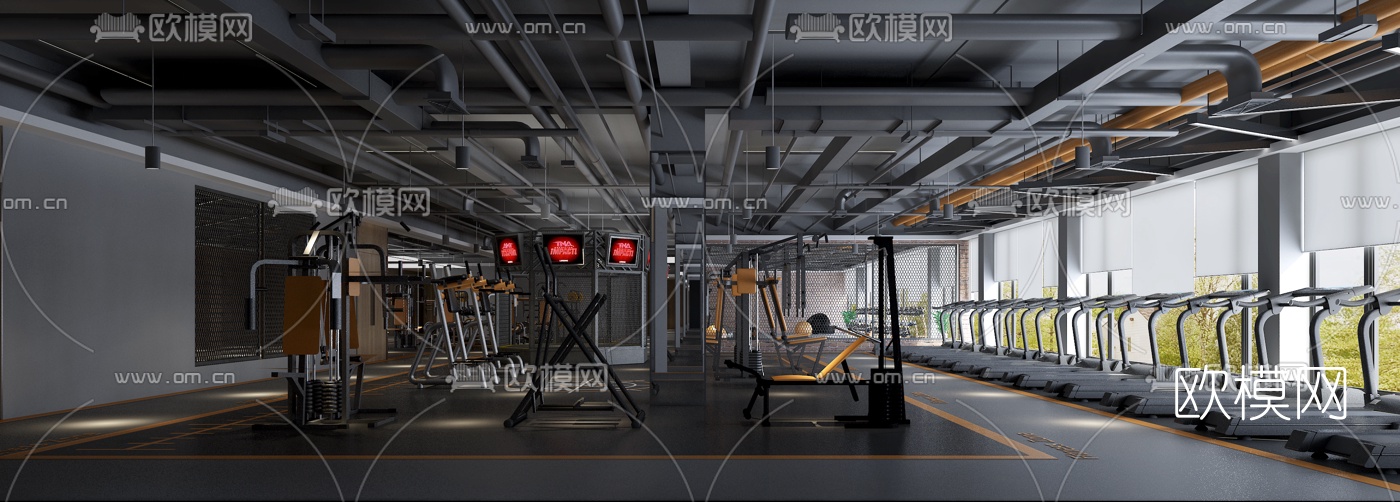 现代健身房免费3d模型