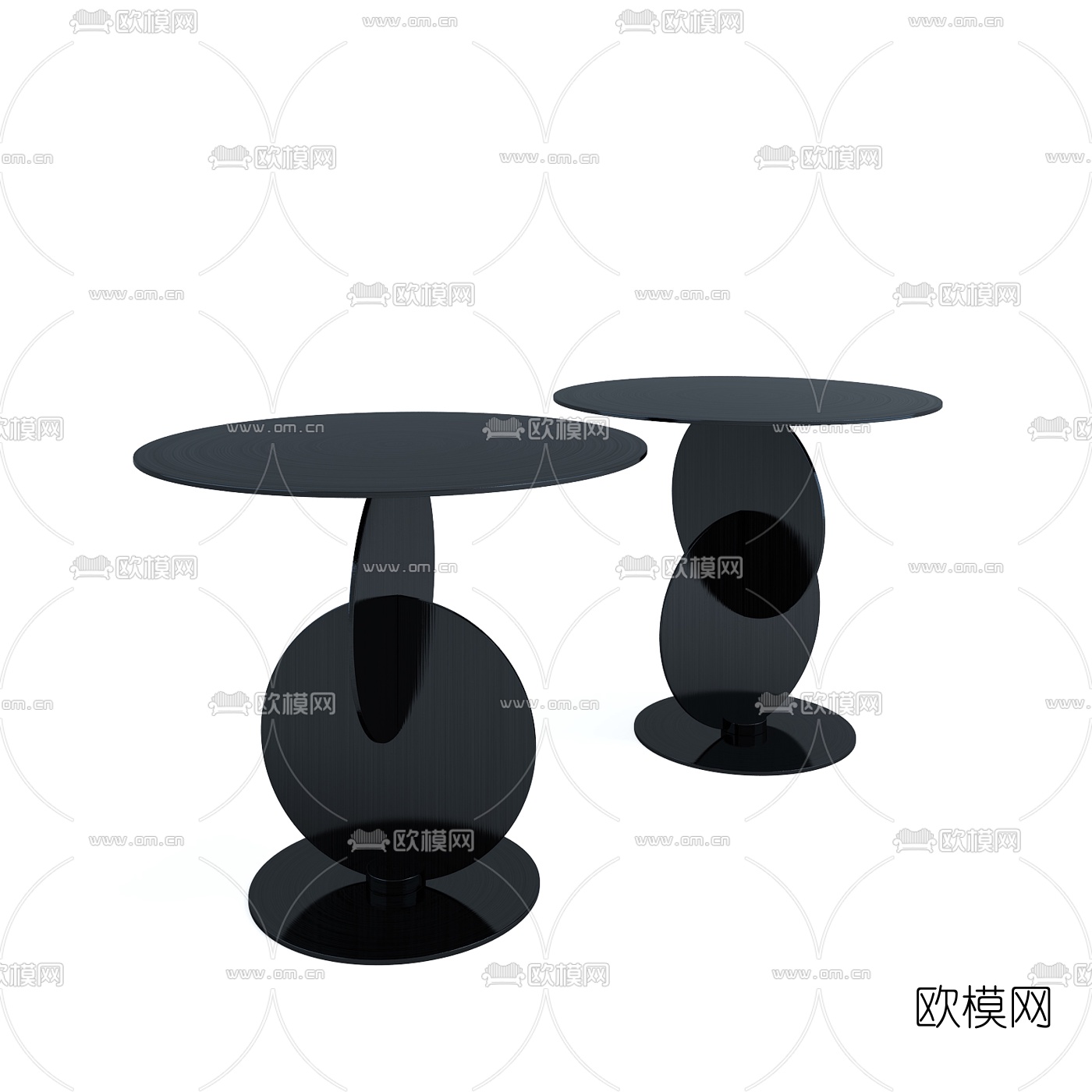 意大利米洛提 Minotti 现代圆几边几组合3D模型