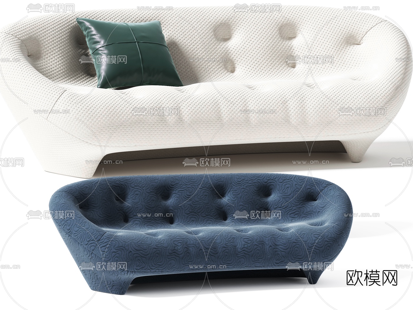 Ligne roset 北欧布艺双人沙发3d模型下载