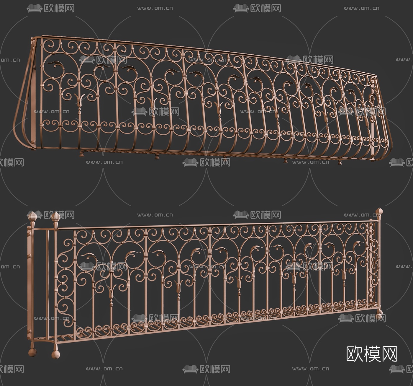 歐式鐵藝欄杆護欄3d模型