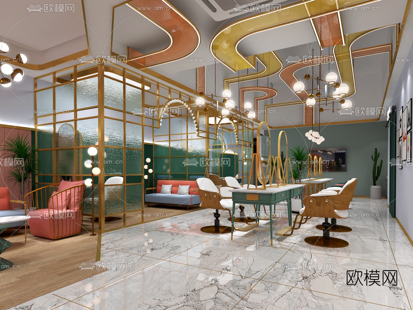 后现代理发店3D模型下载（渲染图2）