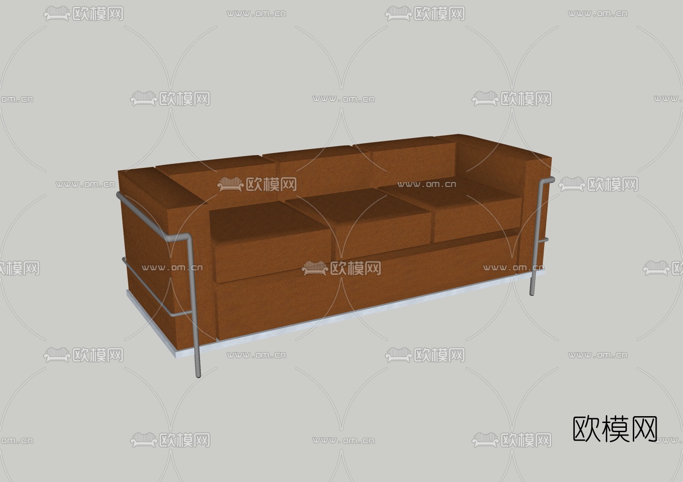 工业风皮革多人沙发免费su模型下载