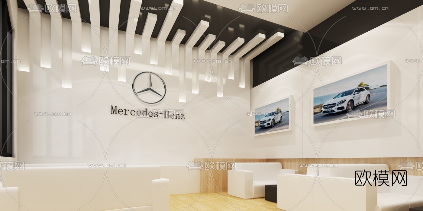 现代奔驰汽车展台展厅3d模型