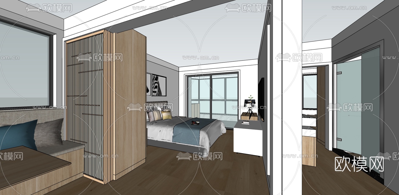 北欧客餐厅su模型下载（渲染图4）