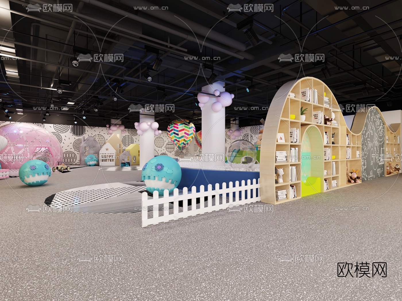 北欧儿童游戏活动区3d模型下载（渲染图4）