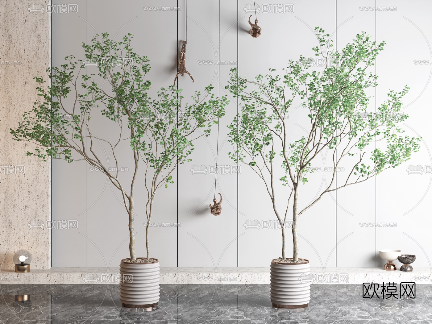 现代绿植盆栽3d模型