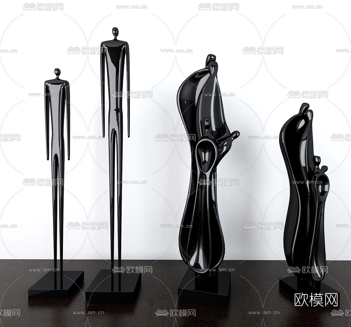 现代艺术人物雕塑摆件3d模型
