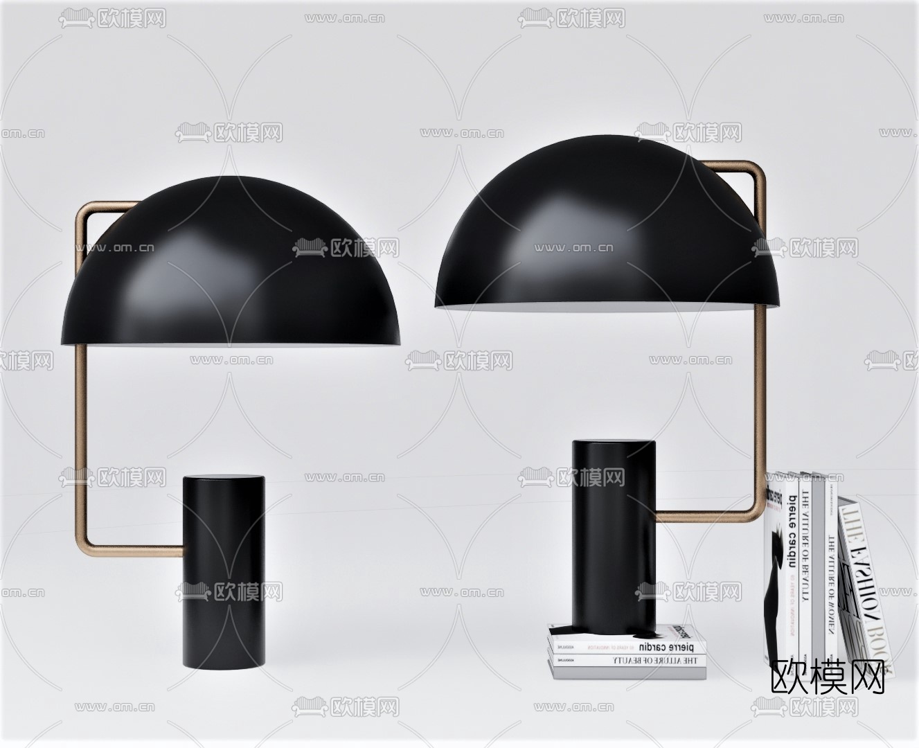 现代金属台灯su模型下载（渲染图1）