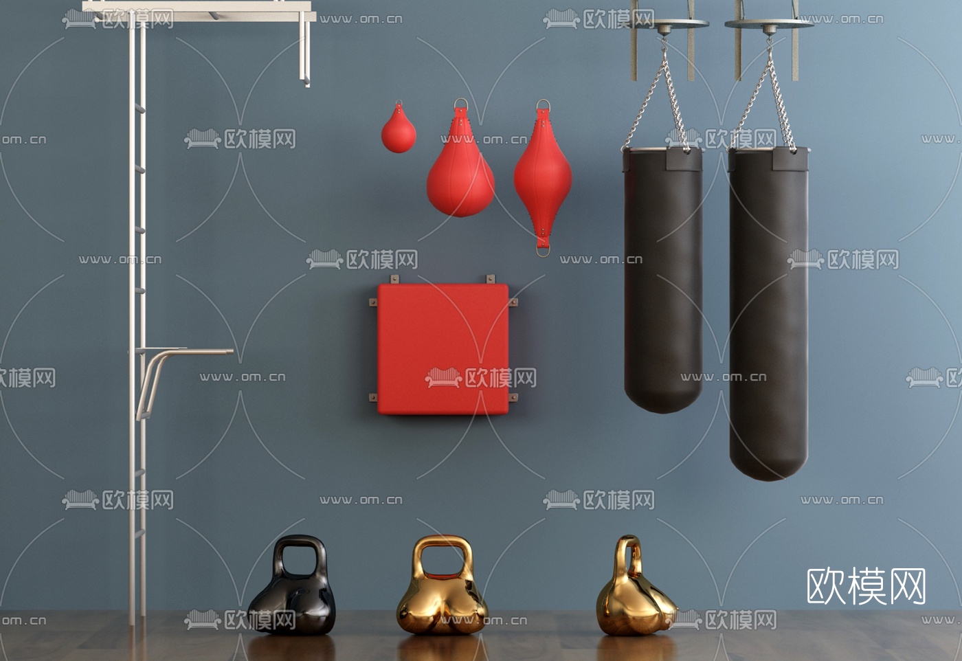 现代体育健身器材沙袋3d模型