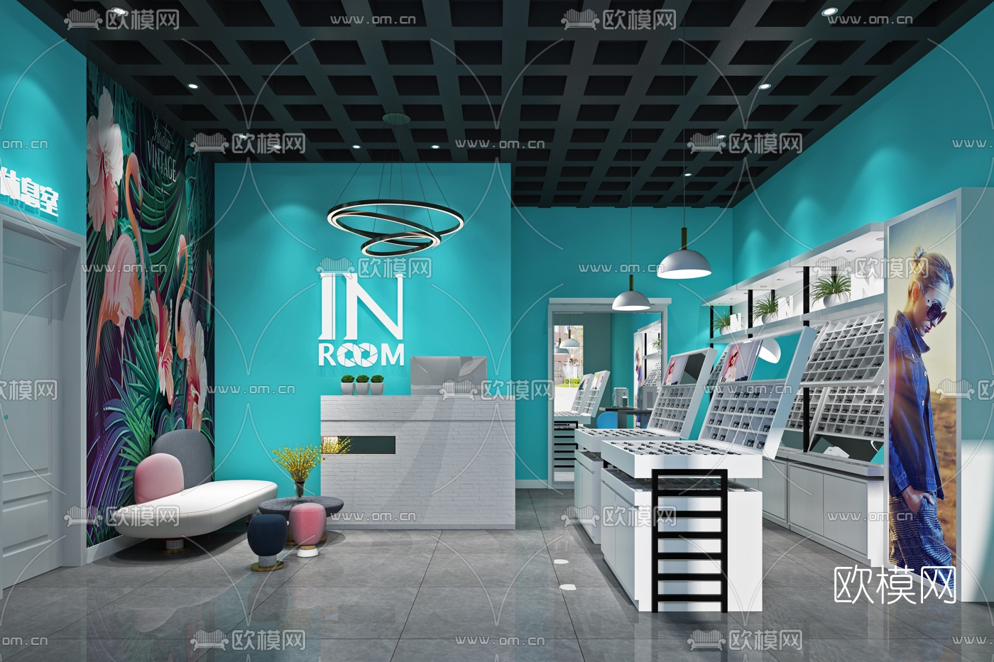 现代眼镜店3d模型