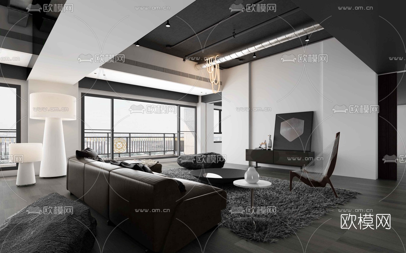 唐忠汉现代极简客厅3d模型