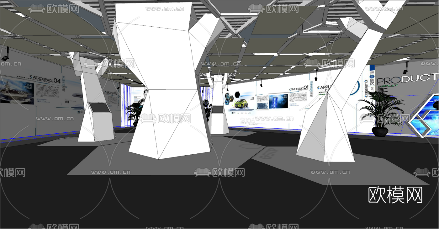 现代科技展厅su模型下载（渲染图4）