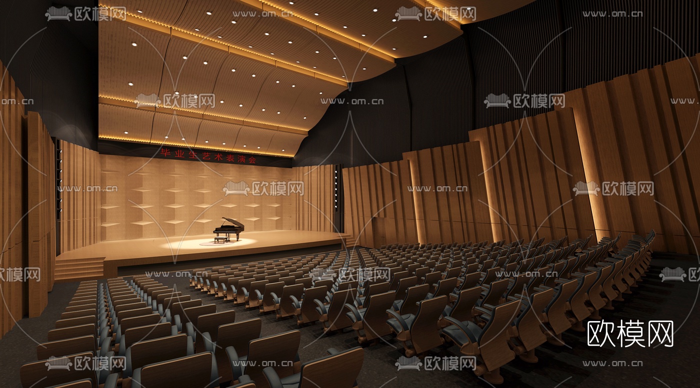 现代音乐厅剧院3d模型
