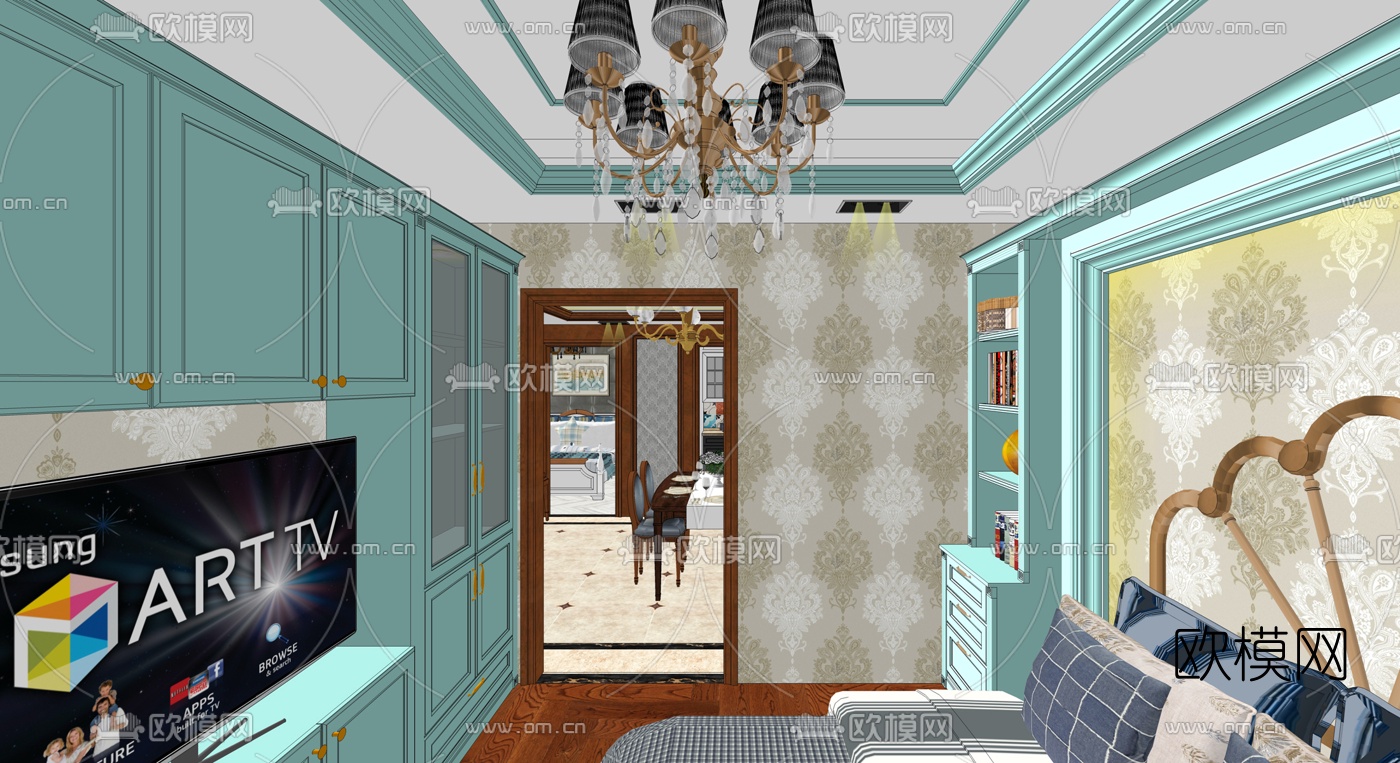 地中海客餐厅su模型下载（渲染图7）