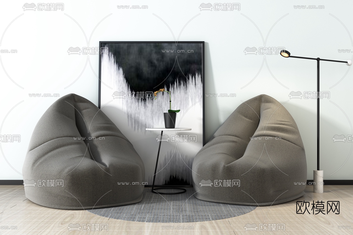 现代懒人休闲沙发3d模型下载