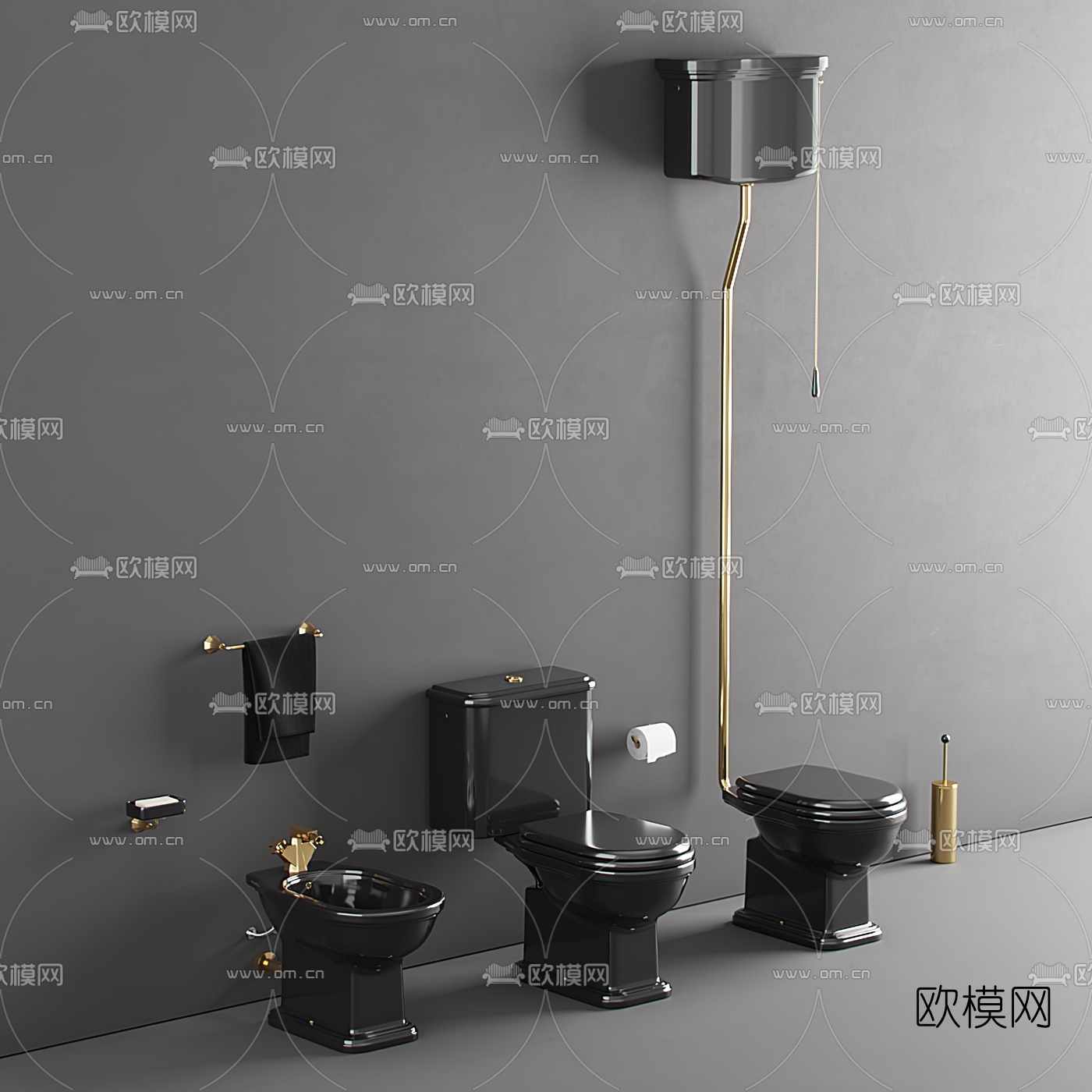 现代马桶座便器3d模型