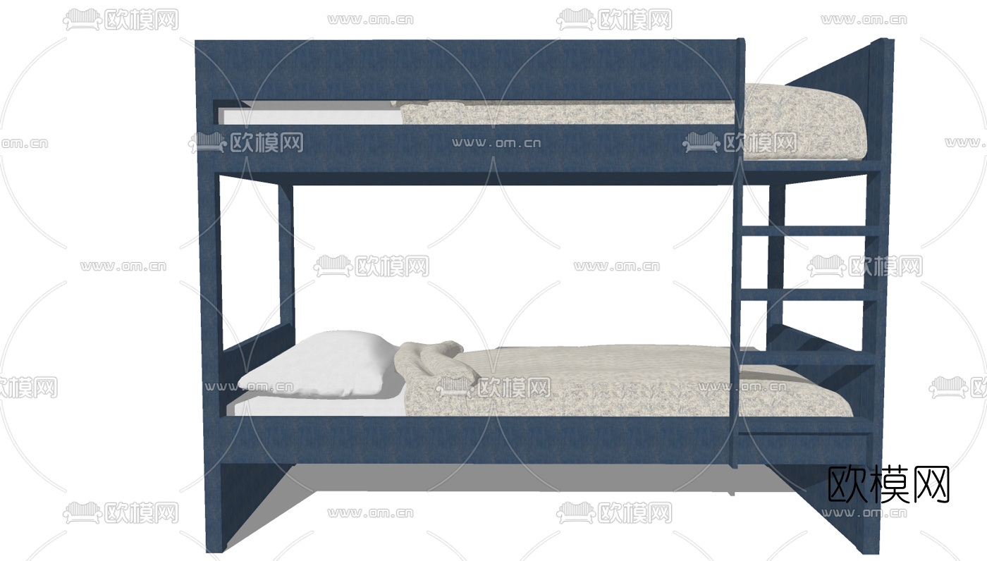 现代单人床组合免费su模型下载（渲染图1）