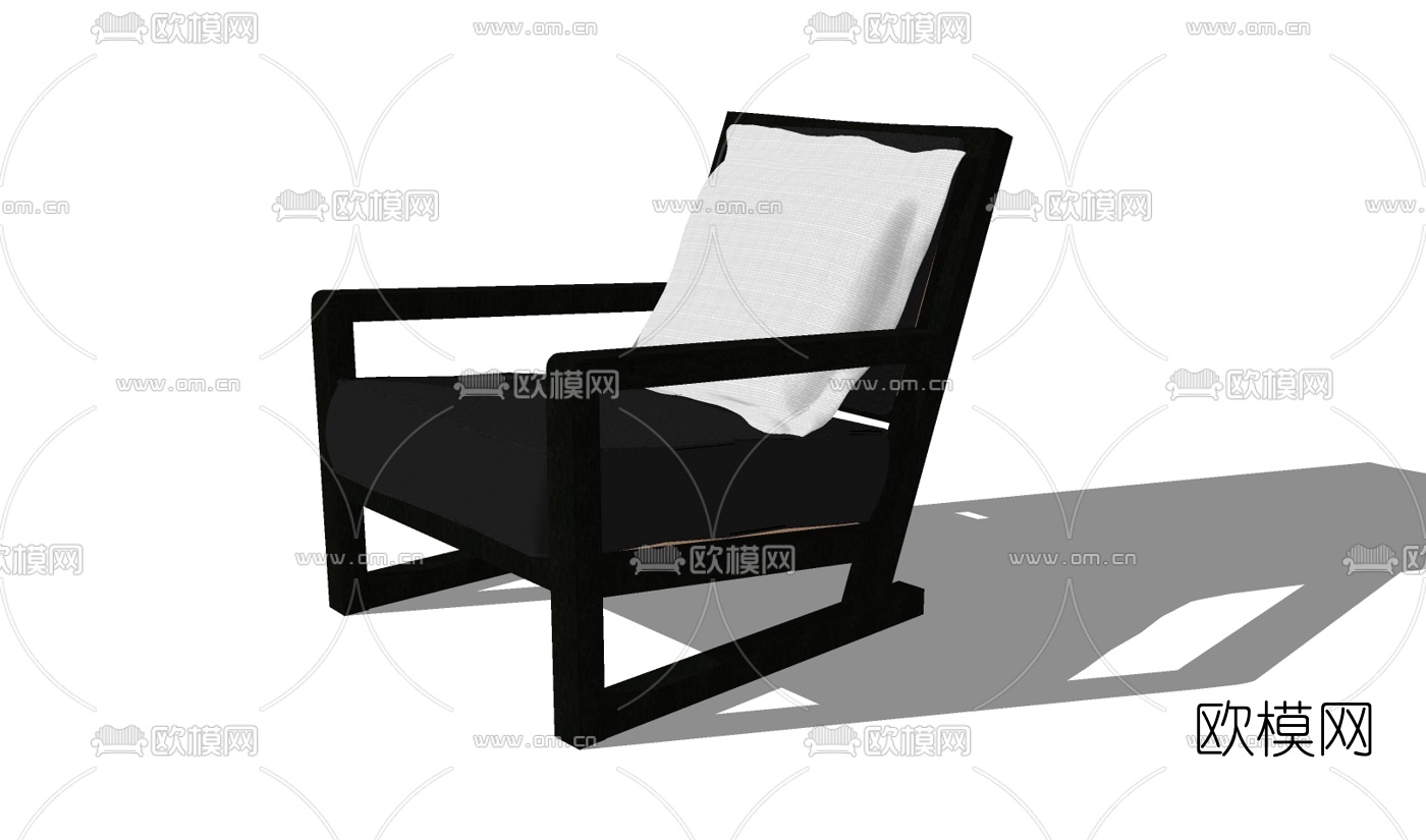 现代布艺休闲椅su模型下载