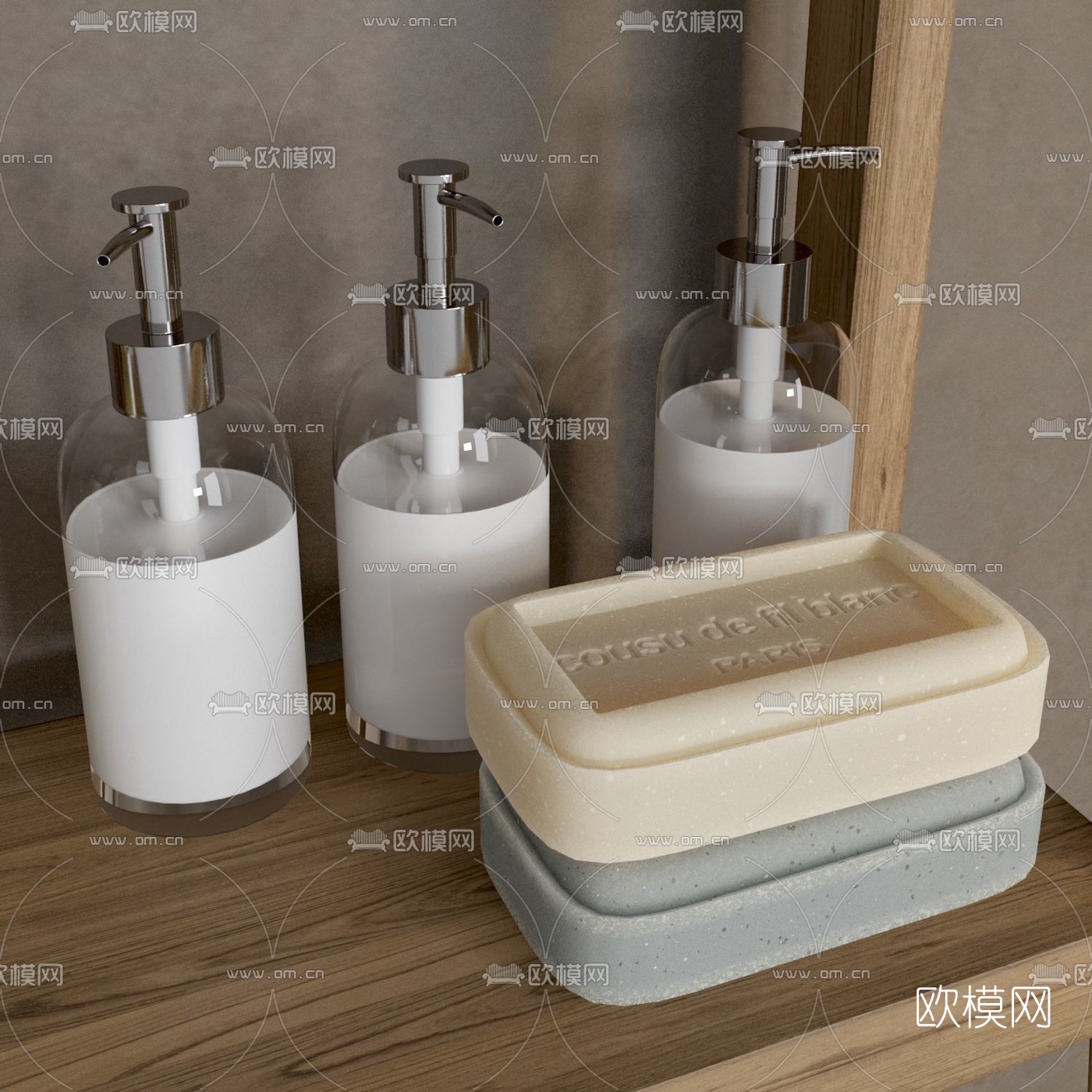 现代毛巾收纳筐卫浴柜架3D模型