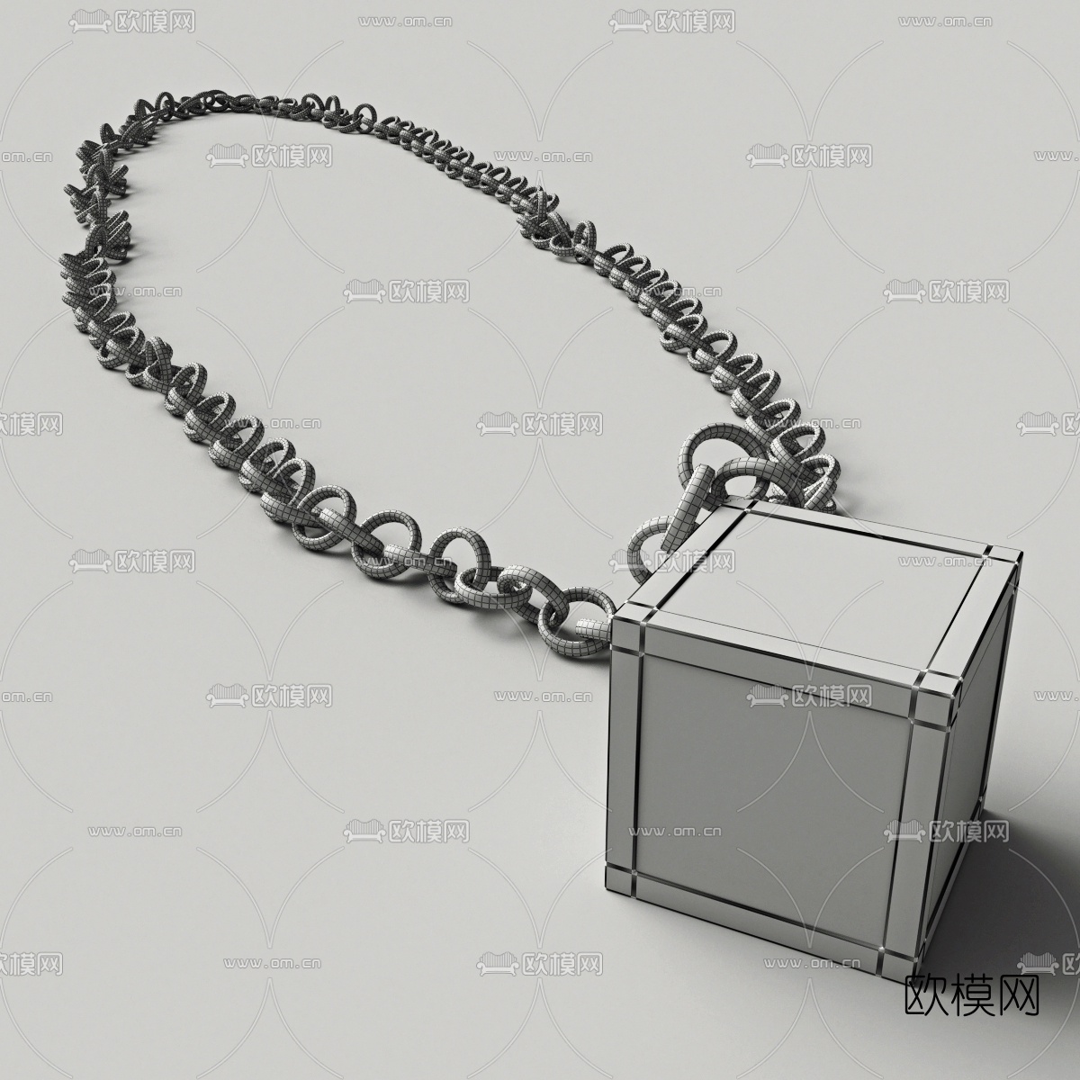 现代珠宝首饰项链3d模型下载（渲染图3）