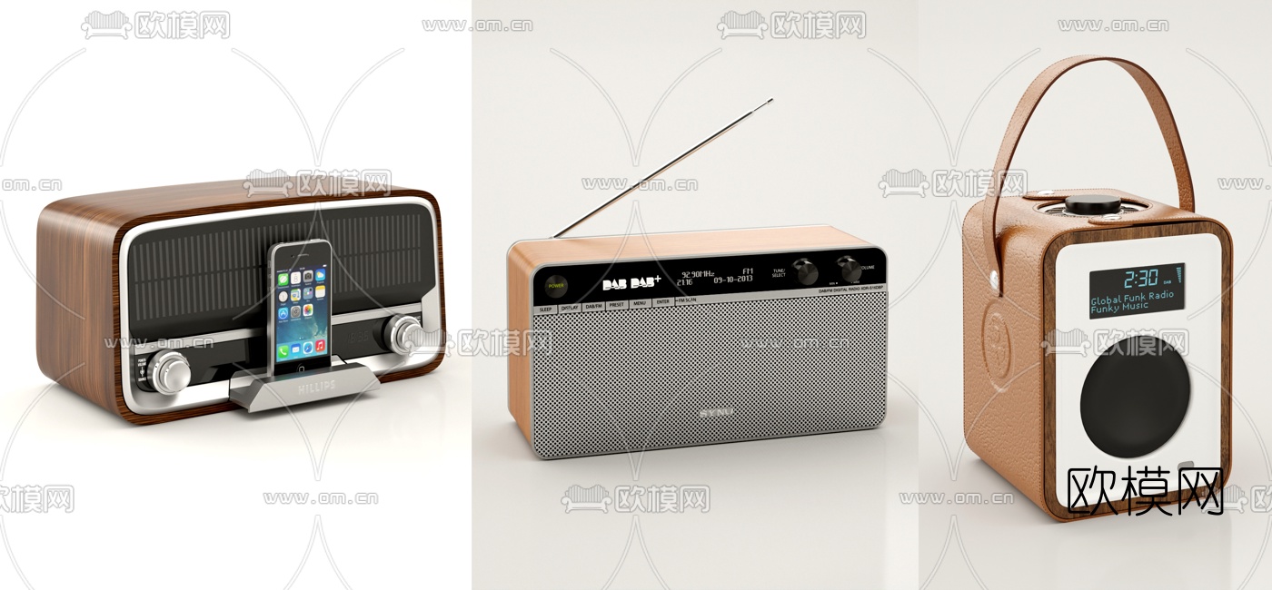 现代收音机音响组合3d模型下载