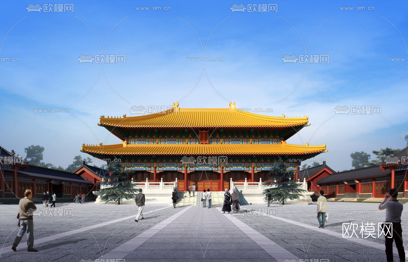 中式古建大殿3d模型