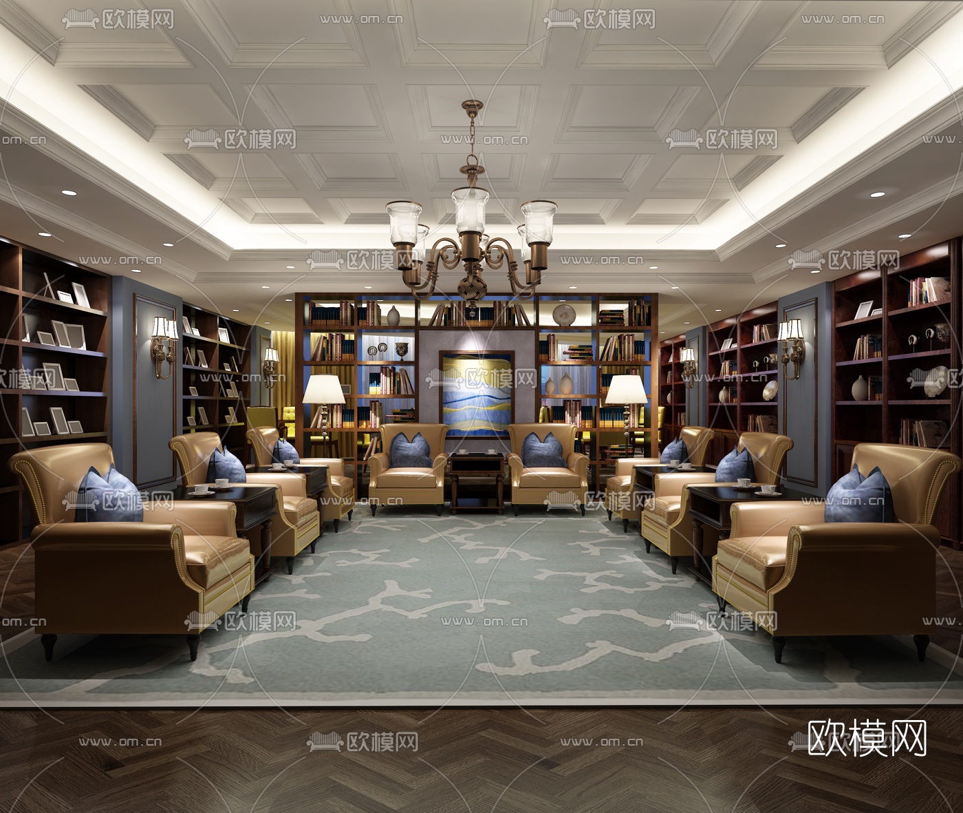 欧式会所贵宾接待室3D模型下载