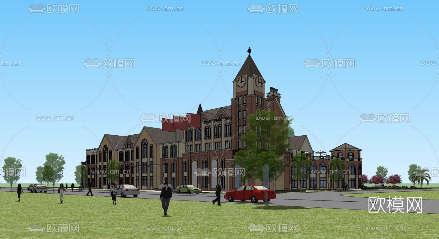 欧式幼儿园su模型下载（渲染图1）