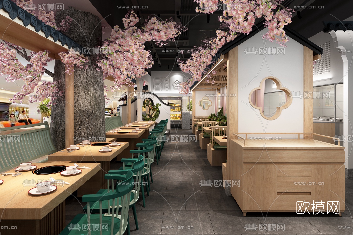 新中式饺子馆3d模型