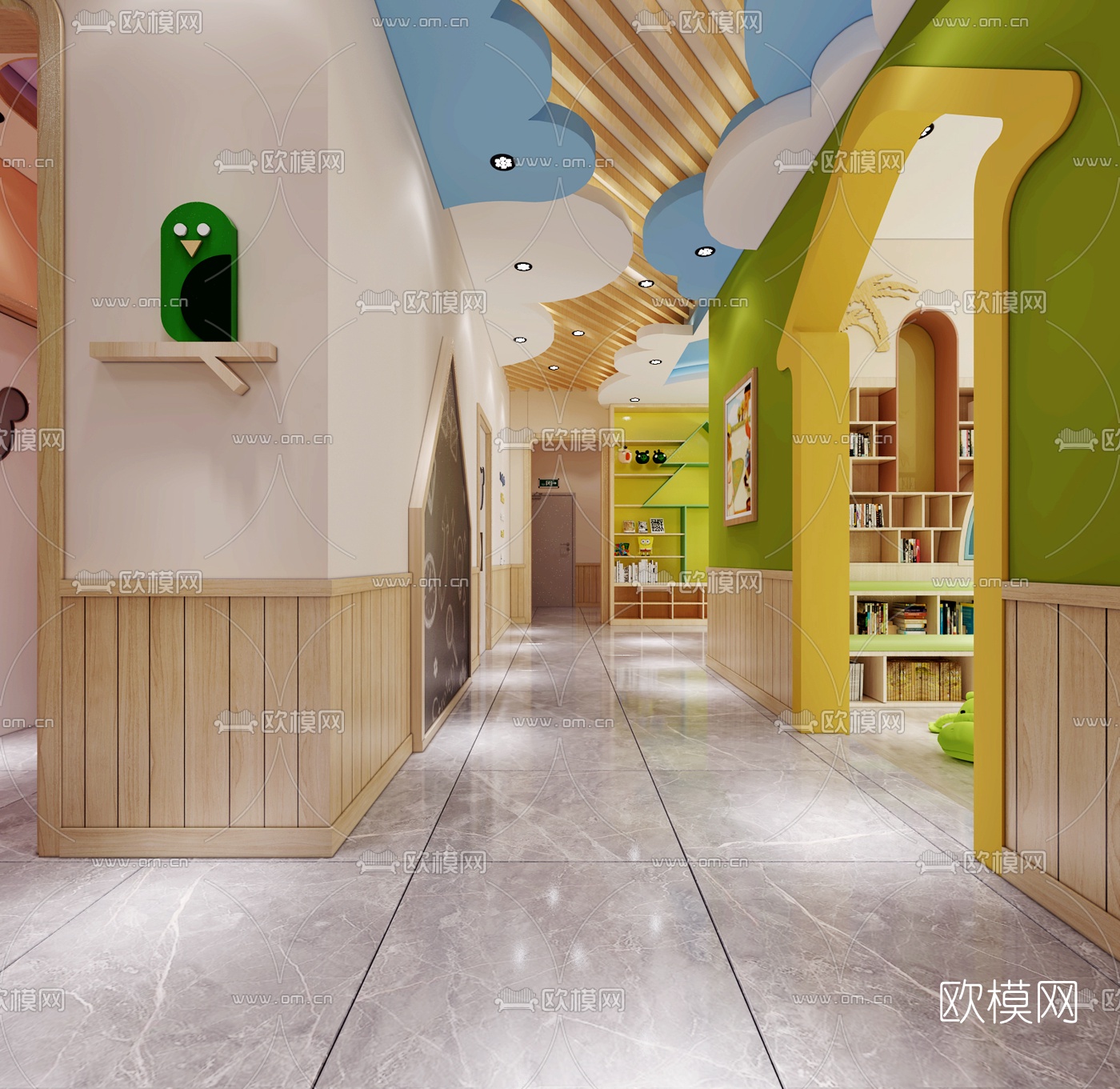 现代幼儿园3d模型
