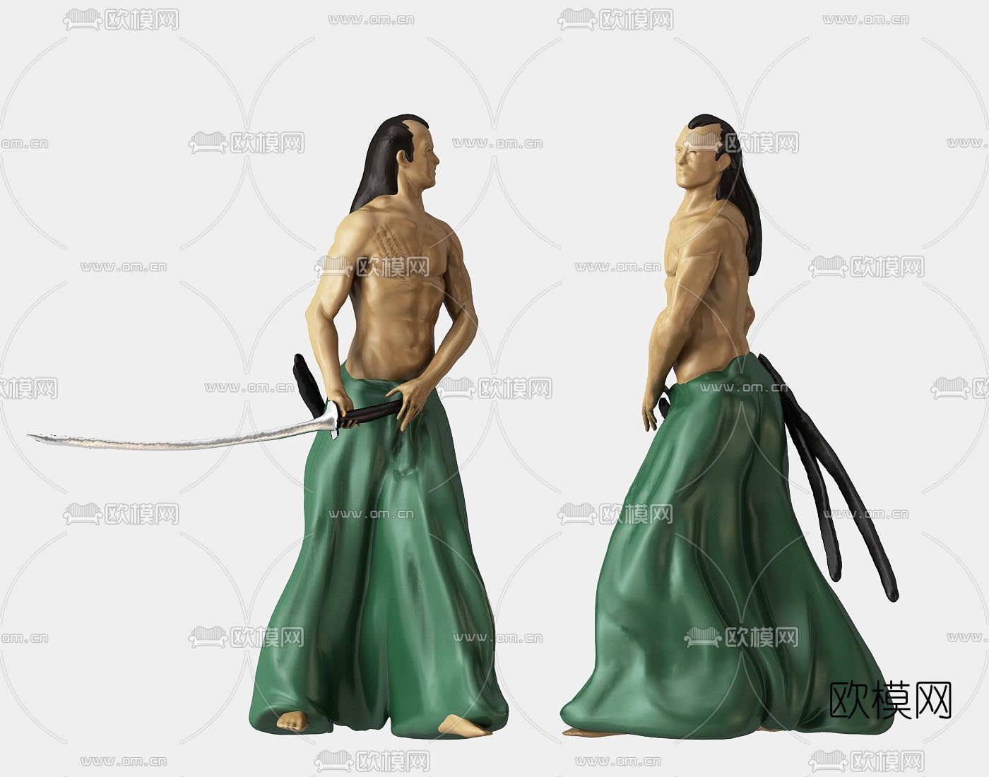 日式刀客3d模型下载