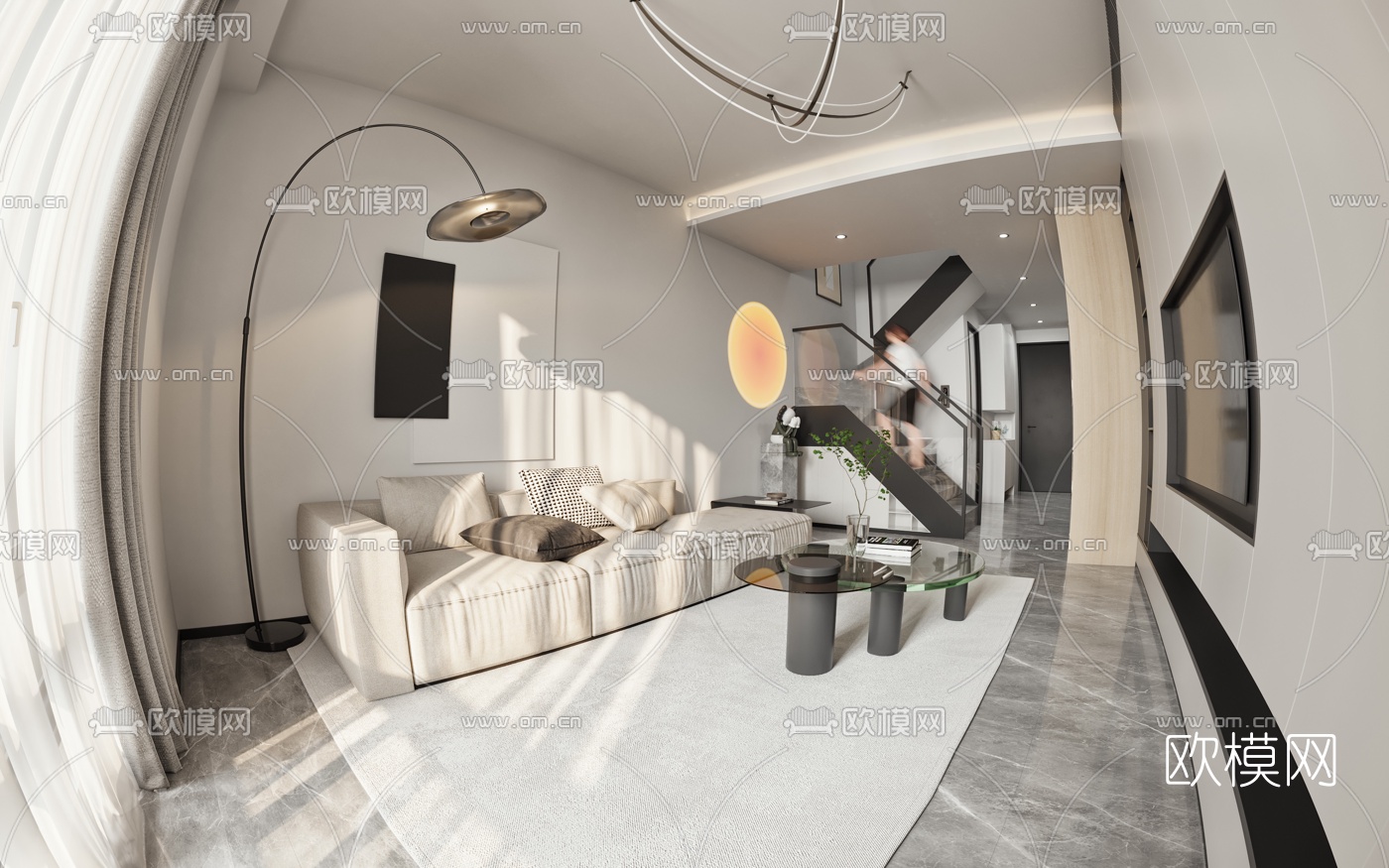 现代loft式公寓3d模型