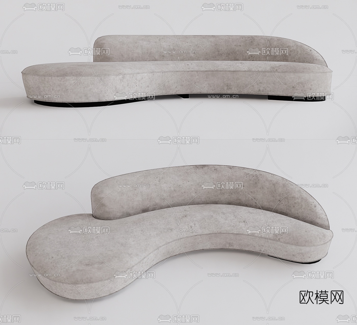 现代弧形多人沙发su模型下载（渲染图1）