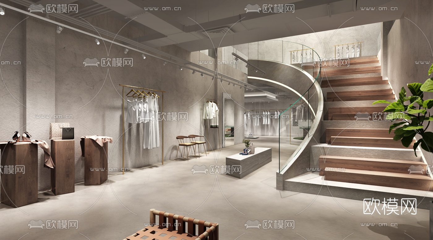 现代服装店3d模型