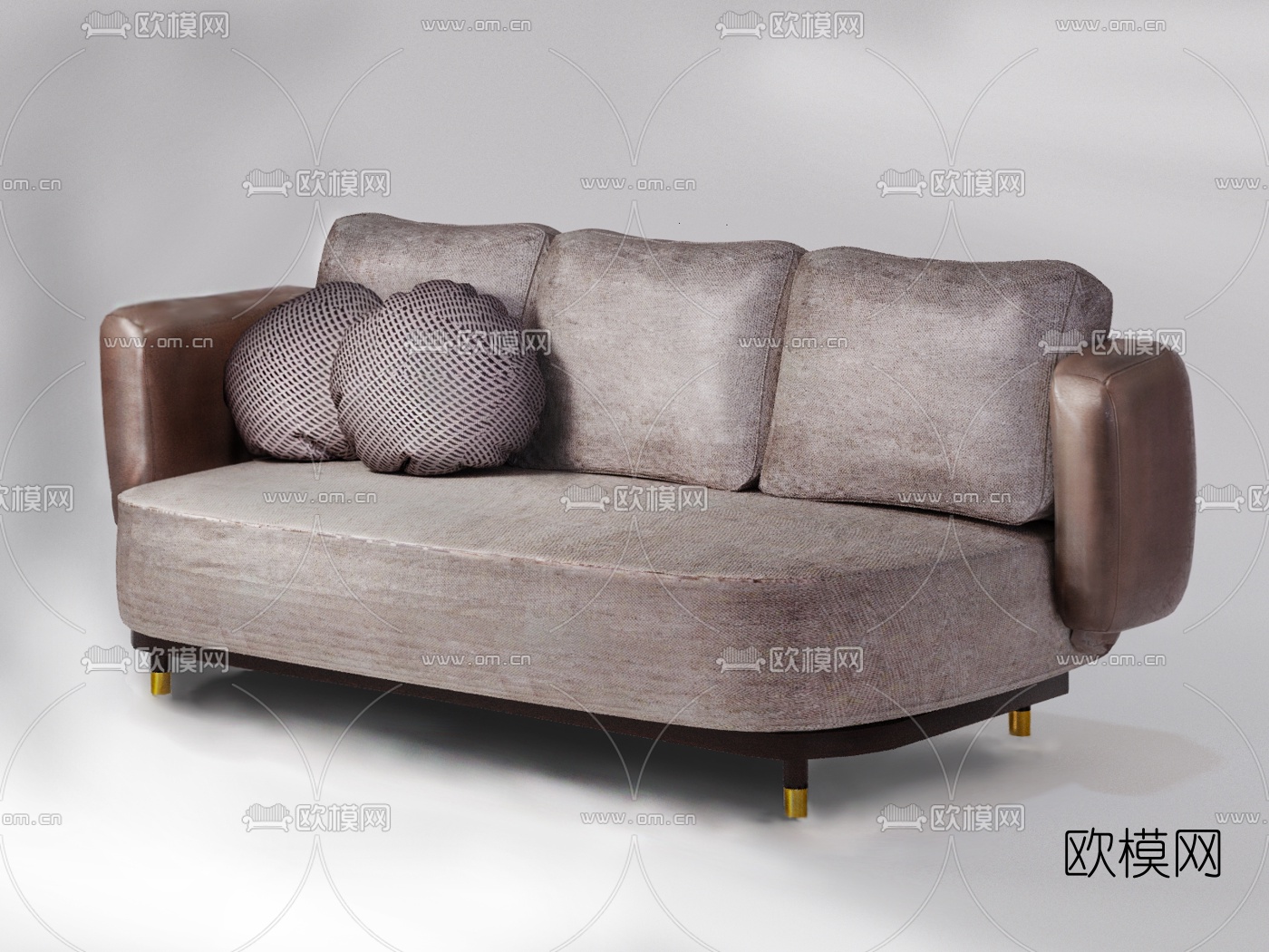 葡萄牙DOOQ品牌 现代皮革双人沙发3d模型下载