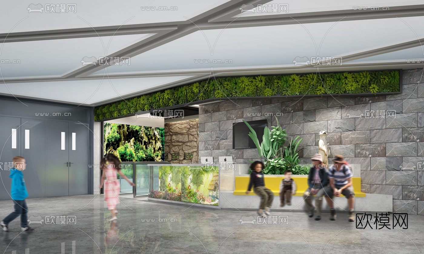现代海洋馆儿童乐园3d模型下载（渲染图2）