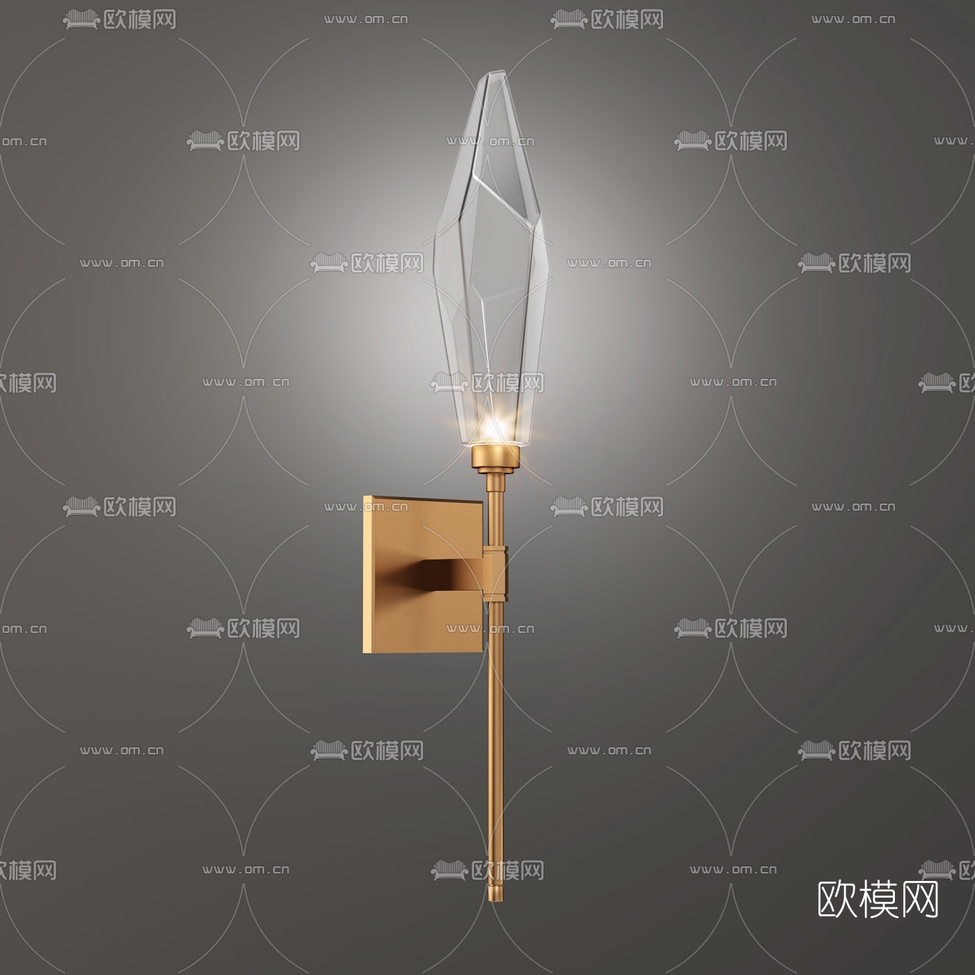 现代金属多头水晶吊灯组合3d模型下载（渲染图4）