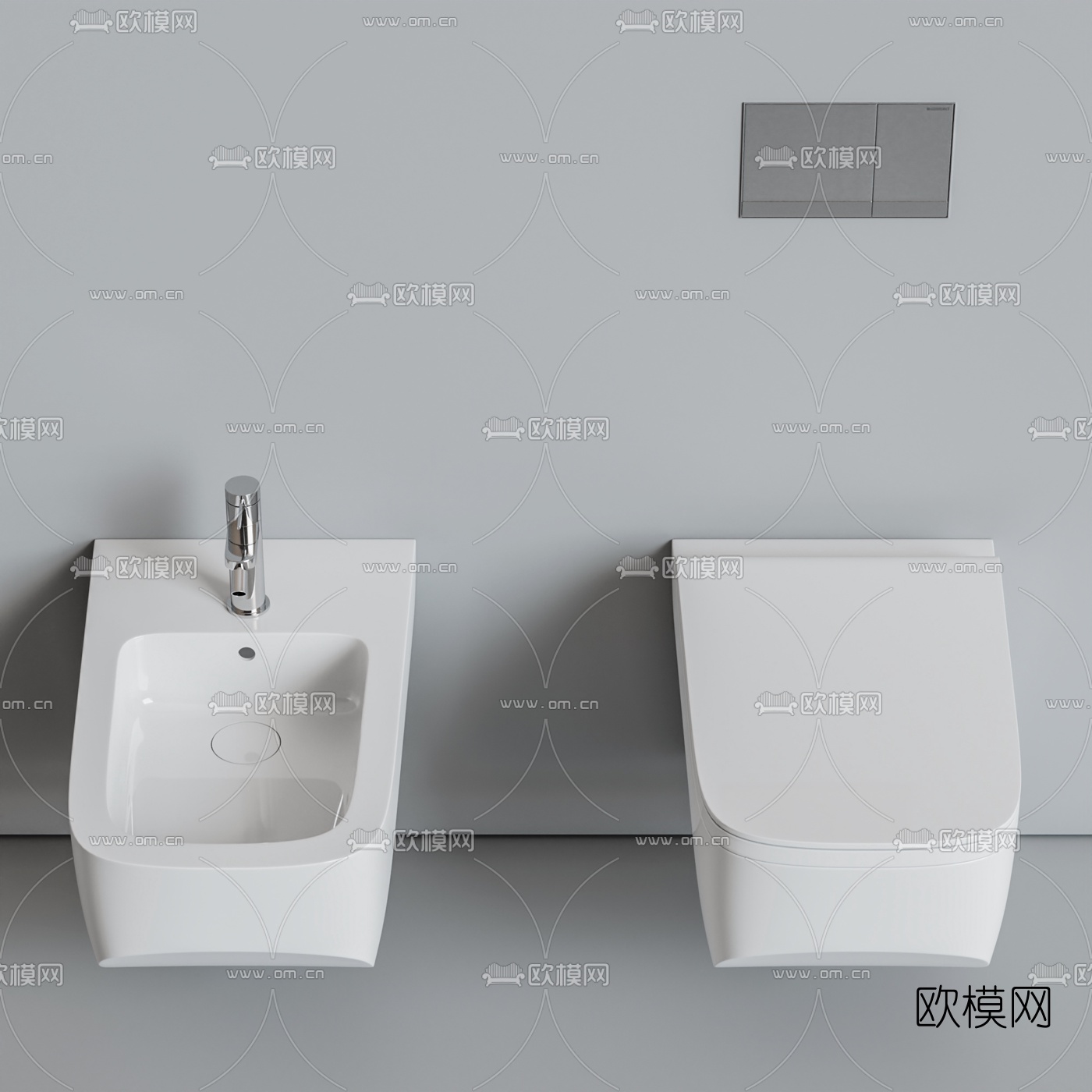 现代马桶坐便器3d模型