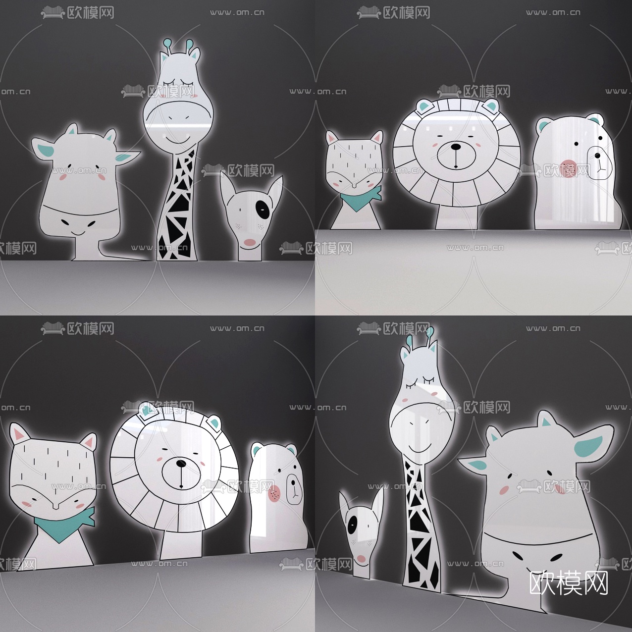 现代儿童卡通壁灯3d模型