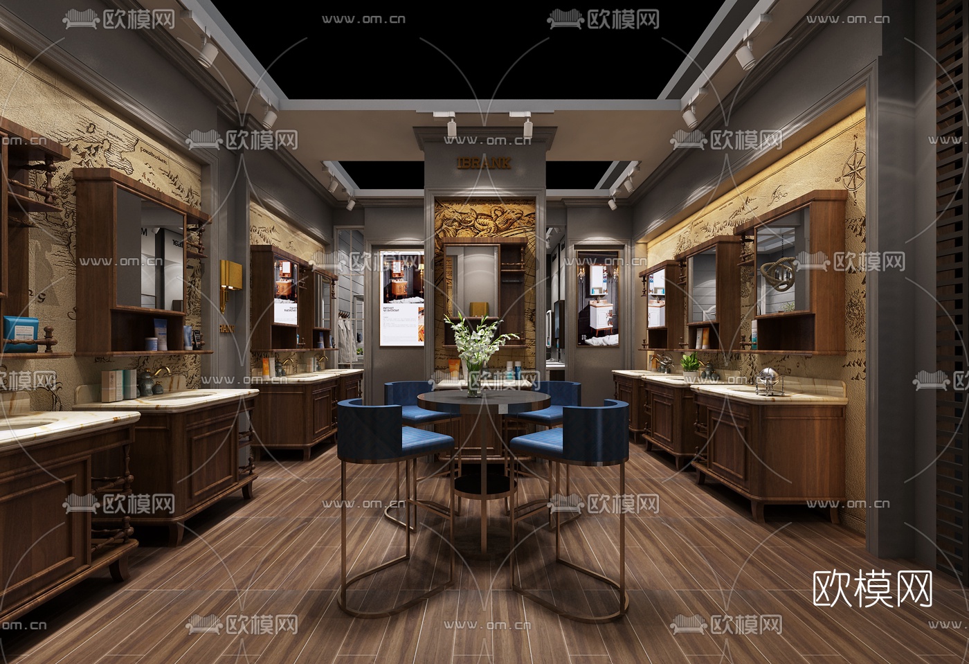 欧式卫浴柜架展厅3D模型