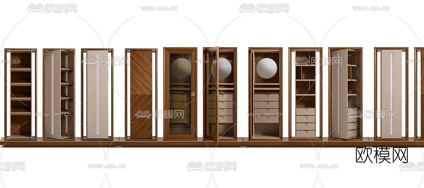 GIORGETTITOWN现代实木首饰 衣柜3D模型下载（渲染图1）