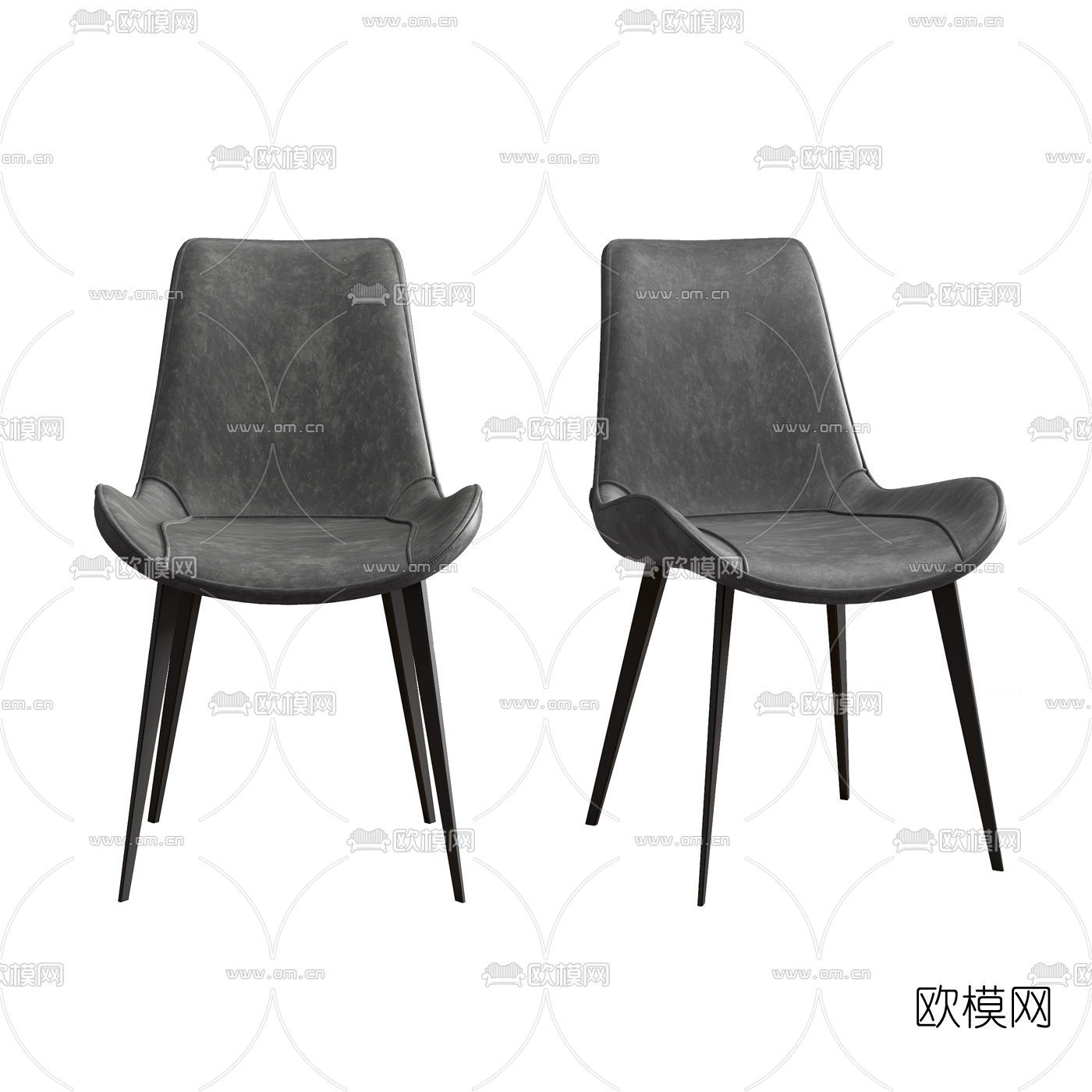 现代皮革单椅3d模型