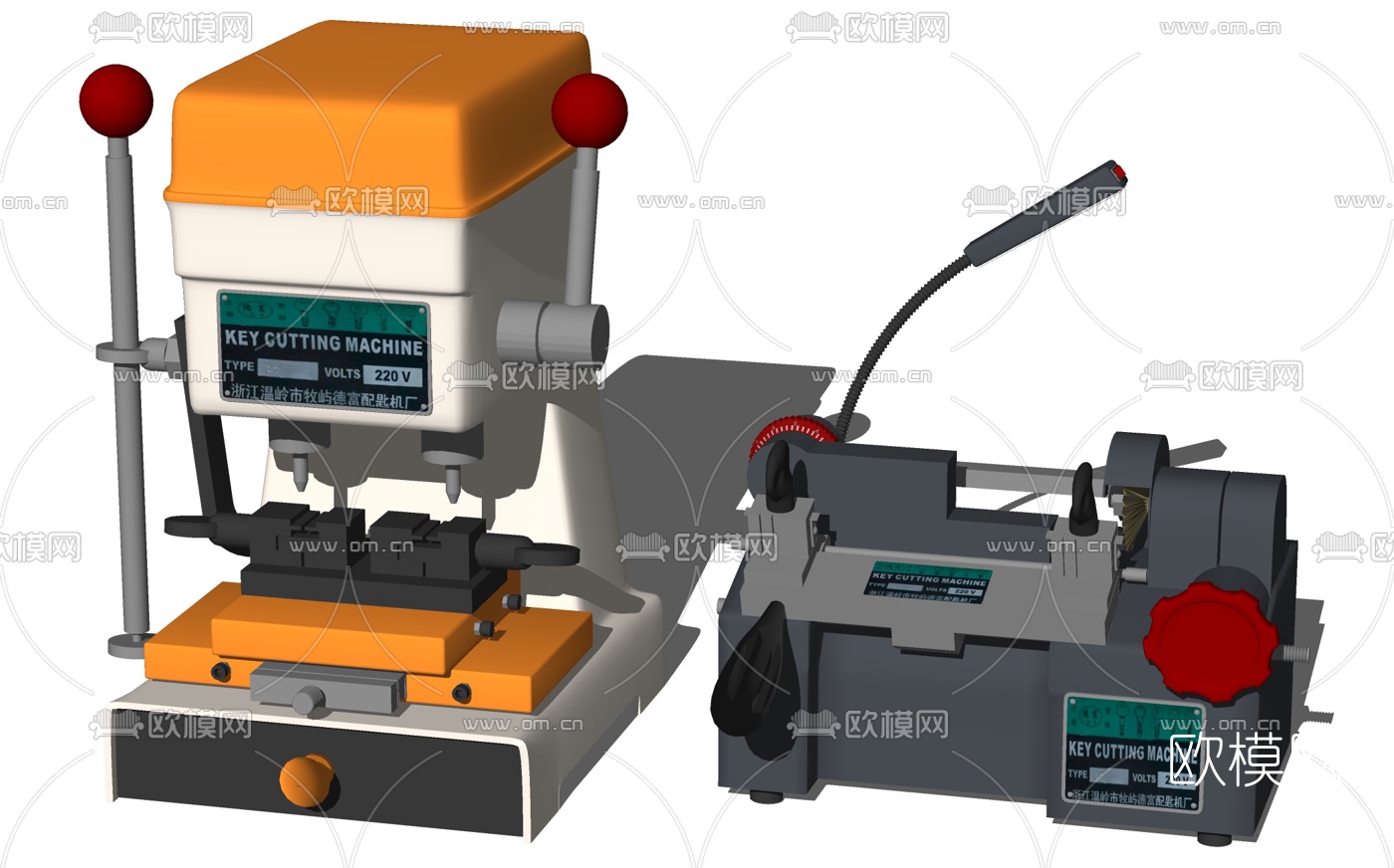 现代配钥匙机器设备su模型下载（渲染图2）
